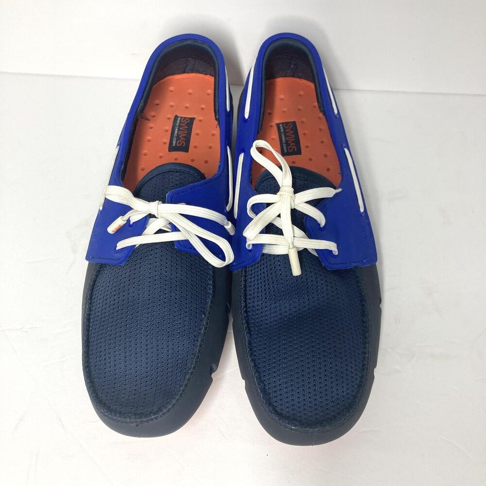 Swims Shoes Mens Size 9 Blue Orange Mesh Lace Up Loafers Water Resistant Comfort